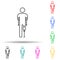 man with limb prostheses multi color style icon. Simple thin line, outline  of disabled icons for ui and ux, website or