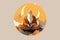 A man with a long white beard sitting in a lotus position. Generative AI image.