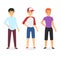 Man look fashion character clothing vector boy cartoon dress up clothes with fashion pants or shoes illustration boyish