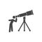 Man looking through huge telescope icon