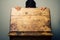 Man looking inside old school desk