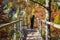 Man at lookout in forest