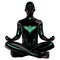 Man lotus pose stylized black polished figure zen icon concept