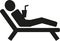 Man lying on sunbed pictogram