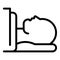 Man lying in tomograph icon, outline style