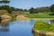Man made pond near a golf course, California