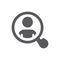 Man and magnifying glass vector icon