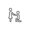 Man makes marriage proposal line icon