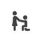 Man makes marriage proposal vector icon