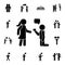 A man makes a proposal to a girl flat vector icon in People talk pack