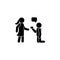 A man makes a proposal to a girl icon. Simple glyph, flat vector of People talk icons for UI and UX, website or mobile application