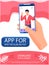 Man making self photo with special application. App for spectacular selfies concept poster