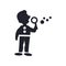 Man making soap bubbles icon vector sign and symbol isolated on