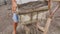 Man manually produces brick molds for construction from volcanic ash in the city of Legazpi. Philippines.