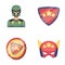 Man, mask, cloak, and other web icon in cartoon style.Costume, superhero, superforce, icons in set collection.