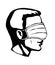 Man in medical mask on eyes. Vector drawing