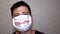 A man in a medical mask with the words coronavirus. Quarantine