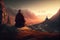 Man meditating yoga at sunset mountains Travel Lifestyle relaxation emotional concept adventure summer vacations outdoor