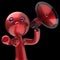 Man megaphone character speak announcement red stylized