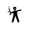 Man, military, helmet, action, war pictogram icon