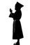 Man monk priest silhouette praying