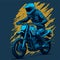 A man on a motorcycle. Motocross racer on a motorcycle. Motorcross sportsman. Motocross T shirt design.