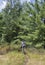 Man on a mountain bike on a bike trail