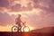 Man mountain biker sunrise