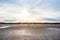 man mountain biking in autumn on the beaches of northern France