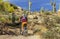 Man Mountain Biking On a Beautiful Arizona Desert Trail