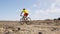 Man mountain biking on MTB bike cycling trail