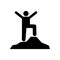 Man mountain happy hiking icon. Element of pictogram adventure illustration