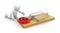 Man and Mousetrap with E-Mail (clipping path included)