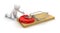 Man and Mousetrap with Euro Sign (clipping path included)