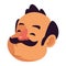 Man with moustache avatar cartoon character