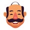 Man with moustache avatar cartoon character