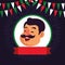 Man with moustache avatar cartoon character