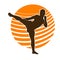 Man muay thai martial arts fighter vector silhouette