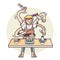 Man with multiple arms cooking multitasking illustration