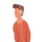 Man with music headphone vector illustration. Male boy listening earphone and sound lifestyle. Fashion man dj and teenager