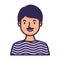 Man with mustache avatar character fill style
