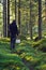 Man in Nordic forest