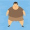Man obese obesity fat belly not healthy overweight character illustration