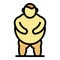 Man obesity icon color outline vector