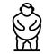 Man obesity icon, outline style