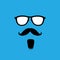 Man with old style mustache, beard & sunglasses vector