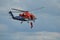 Man overboard rescue training with helicopter