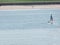 A man paddle boarding at Portrush harbour Co. Antrim Northern Ireland