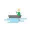 Man paddling in boat