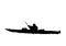 Man Paddling  In Canoe, Silhouette